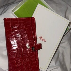 Abas Red Crocodile Embossed Wallet